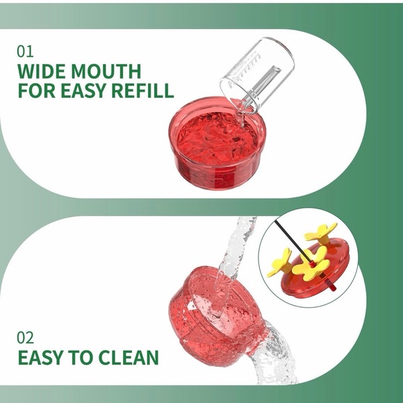 Hummingbird Feeder with Red and Yellow Flowers - Picture 7 of 9